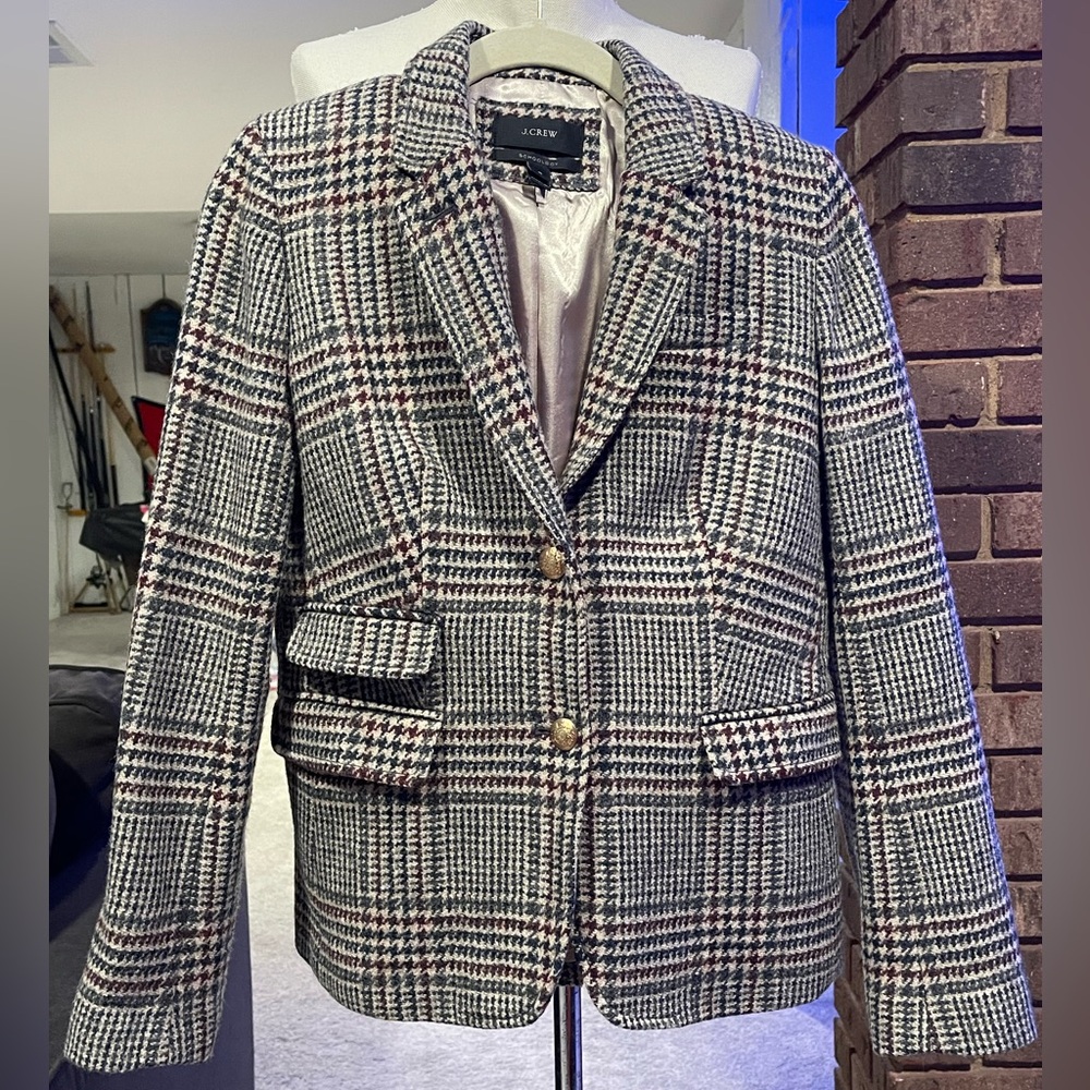 J. Crew Houndstooth Schoolboy Blazer Size 4